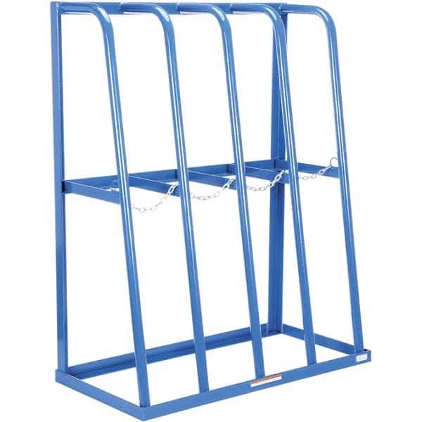 Vestil - 4 Bay, 1,500 Lb Capacity, Blue Vertical Storage Rack - 48" Wide x 60" High x 24" Deep - USA Tool & Supply