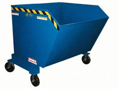 Vestil - 2,000 Lb Load Capacity, 0.5 Cu Yd, Steel Dump Hopper - 34-13/16" Wide x 52-1/4" Long x 37-5/8" High, Blue - USA Tool & Supply