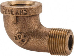 Merit Brass - Class 125, 3/8" Internal Pipe, Brass 90° Street Elbow - FBSPT x MBSPT - USA Tool & Supply