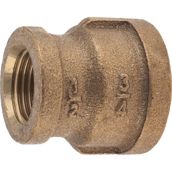 Merit Brass - 3/4 x 1/2" Brass Pipe Reducing Coupling - USA Tool & Supply