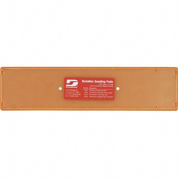 Dynabrade - 11 x 2-3/4" Rectangular Hook Face Backing Pad - File Board Sander Compatible, Screw Attachment, Nonvacuum Pad, 3/8" Thick, Medium Density, Short Nap - USA Tool & Supply