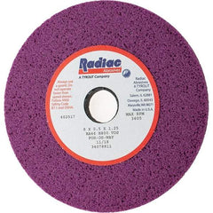 Radiac Abrasives - 8" Diam x 1-1/4" Hole x 1/2" Thick, H Hardness, 46 Grit Surface Grinding Wheel - Aluminum Oxide, Type 1, Coarse Grade, 3,600 Max RPM, Vitrified Bond, No Recess - USA Tool & Supply