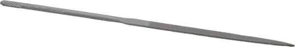 Nicholson - 5-1/2" Needle Precision Swiss Pattern Flat File - Round Handle - USA Tool & Supply