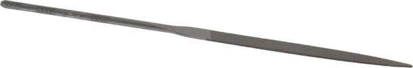 Nicholson - 6-1/4" Needle Precision Swiss Pattern Flat File - Round Handle - USA Tool & Supply