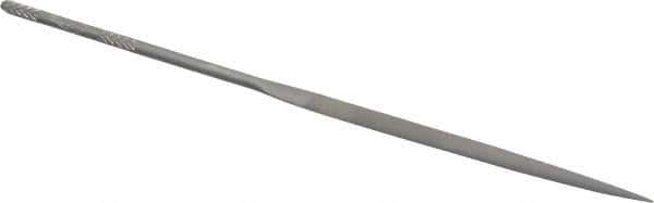 Nicholson - 5-1/2" Needle Precision Swiss Pattern Half Round File - Round Handle - USA Tool & Supply