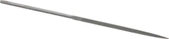 Nicholson - 5-1/2" Needle Precision Swiss Pattern Three Square File - Round Handle - USA Tool & Supply