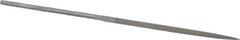 Nicholson - 5-1/2" Needle Precision Swiss Pattern Three Square File - Round Handle - USA Tool & Supply