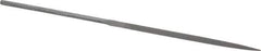 Nicholson - 6-1/4" Needle Precision Swiss Pattern Three Square File - Round Handle - USA Tool & Supply