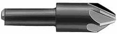 Hertel - 3/8" Head Diam, 1/4" Shank Diam, 6 Flute 120° High Speed Steel Countersink - USA Tool & Supply