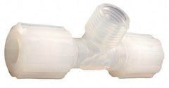 Parker - 3/8" Tube OD, PFA PTFE Plastic Compression Tube Male Branch Tee - 1/8 NPT Pipe, 300°F Max, Plastic Grip - USA Tool & Supply