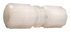 Parker - 3/8" Tube OD, PFA PVDF Plastic Compression Tube Union - 212°F Max, Plastic Grip - USA Tool & Supply