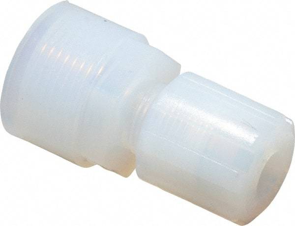 Parker - 3/8" Tube OD, PFA PTFE Plastic Compression Tube Female Straight Adapter - 1/2 NPT Pipe, 300°F Max, Plastic Grip - USA Tool & Supply