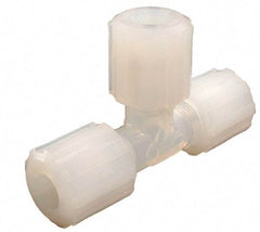 Parker - 3/8" Tube OD, PFA PTFE Plastic Compression Tube Union Tee - 300°F Max, Plastic Grip - USA Tool & Supply