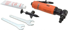 Dotco - 1/4" Collet, Angle Handle, Air Angle Die Grinder - 18,000 RPM, Rear Exhaust, 30 CFM, 0.6 hp, 90 psi, 1/4" Inlet - USA Tool & Supply