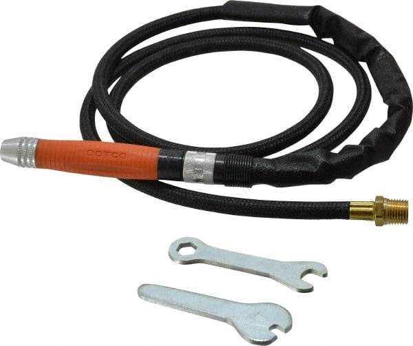 Dotco - 1/8" Collet, Straight Handle, Air Straight Die Grinder - 60,000 RPM, Rear Exhaust, 9 CFM, 0.1 hp, 90 psi, 1/8" Inlet - USA Tool & Supply