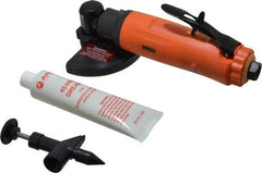 Dotco - 4" Wheel Diam, 18,000 RPM, Pneumatic Angle & Disc Grinder - 3/8-24 Spindle, Rear Exhaust - USA Tool & Supply