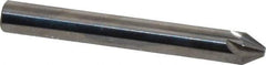 Made in USA - 1/4" Head Diam, 1/4" Shank Diam, 6 Flute 60° Solid Carbide Countersink - Bright Finish, 2" OAL, 0.078" Nose Diam, Single End, Straight Shank, Right Hand Cut - USA Tool & Supply