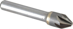 Made in USA - 1/2" Head Diam, 3/8" Shank Diam, 6 Flute 60° Solid Carbide Countersink - USA Tool & Supply