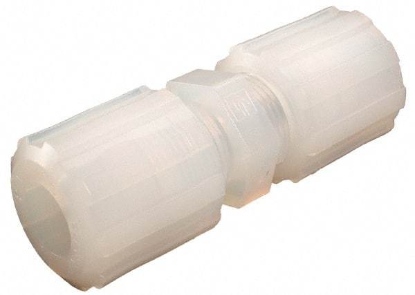 Parker - 1/8" Tube OD, PFA PTFE Plastic Compression Tube Union - 325°F Max, Plastic Grip - USA Tool & Supply