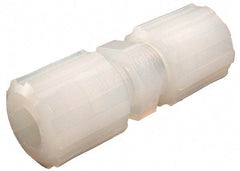 Parker - 1/8" Tube OD, PFA PTFE Plastic Compression Tube Union - 325°F Max, Plastic Grip - USA Tool & Supply