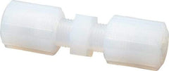 Parker - 1/4" Tube OD, PFA PTFE Plastic Compression Tube Union - 325°F Max, Plastic Grip - USA Tool & Supply