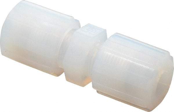 Parker - 3/8" Tube OD, PFA PTFE Plastic Compression Tube Union - 325°F Max, Plastic Grip - USA Tool & Supply