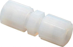 Parker - 3/8" Tube OD, PFA PTFE Plastic Compression Tube Union - 325°F Max, Plastic Grip - USA Tool & Supply