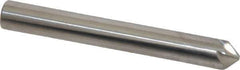 Made in USA - 1/4" Head Diam, 1/4" Shank Diam, 6 Flute 90° Solid Carbide Countersink - Bright Finish, 2" OAL, 0.046" Nose Diam, Single End, Straight Shank, Right Hand Cut - USA Tool & Supply