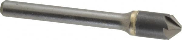 Made in USA - 3/8" Head Diam, 1/4" Shank Diam, 6 Flute 90° Solid Carbide Countersink - USA Tool & Supply