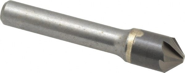 Made in USA - 1/2" Head Diam, 3/8" Shank Diam, 6 Flute 90° Solid Carbide Countersink - USA Tool & Supply