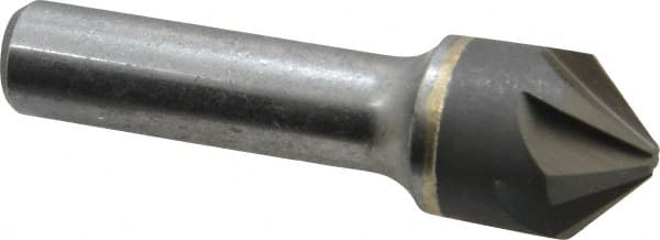 Made in USA - 3/4" Head Diam, 1/2" Shank Diam, 6 Flute 90° Solid Carbide Countersink - USA Tool & Supply