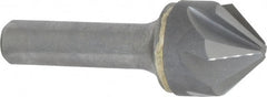Made in USA - 1" Head Diam, 1/2" Shank Diam, 6 Flute 90° Solid Carbide Countersink - USA Tool & Supply