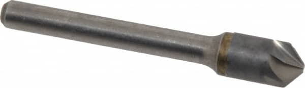 Made in USA - 3/8" Head Diam, 1/4" Shank Diam, 6 Flute 100° Solid Carbide Countersink - USA Tool & Supply