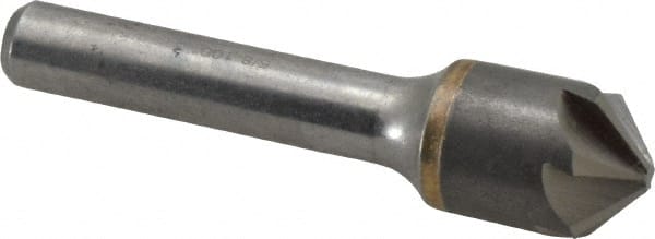 Made in USA - 5/8" Head Diam, 3/8" Shank Diam, 6 Flute 100° Solid Carbide Countersink - USA Tool & Supply