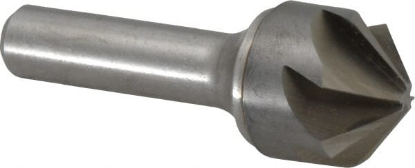 Made in USA - 1" Head Diam, 1/2" Shank Diam, 6 Flute 100° Solid Carbide Countersink - USA Tool & Supply