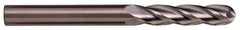 Kennametal - 5/8" Diam, 3" LOC, 4 Flute Solid Carbide Ball End Mill - TiN/TiCN/TiN Finish, Single End, 6" OAL, 5/8" Shank Diam, Spiral Flute - USA Tool & Supply