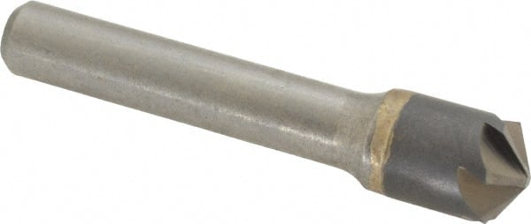 Made in USA - 1/2" Head Diam, 3/8" Shank Diam, 6 Flute 120° Solid Carbide Countersink - USA Tool & Supply