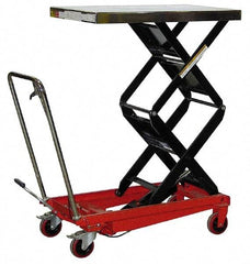 Vestil - 800 Lb Capacity Hydraulic Scissor Elevating Cart - 15-1/2" to 51-7/8" Lift Height, 35-1/2" Platform Length x 20" Platform Width - USA Tool & Supply