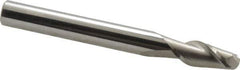 Accupro - 7/16" Diam, 1" LOC, 2 Flute Solid Carbide Ball End Mill - Uncoated, Single End, 4" OAL, 7/16" Shank Diam, Spiral Flute - USA Tool & Supply