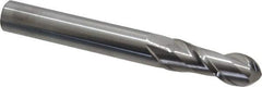 Accupro - 3/4" Diam, 2" LOC, 2 Flute Solid Carbide Ball End Mill - Uncoated, Single End, 6" OAL, 3/4" Shank Diam, Spiral Flute - USA Tool & Supply