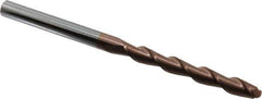 Accupro - 3/8" Diam, 3" LOC, 2 Flute Solid Carbide Ball End Mill - TiCN Finish, Single End, 6" OAL, 3/8" Shank Diam, Spiral Flute - USA Tool & Supply