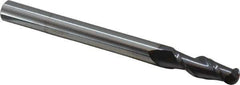 Accupro - 1/2" Diam, 1-1/2" LOC, 2 Flute Solid Carbide Ball End Mill - AlTiN Finish, Single End, 6" OAL, 1/2" Shank Diam, Spiral Flute - USA Tool & Supply
