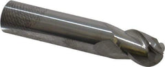 Accupro - 1/2" Diam, 5/8" LOC, 3 Flute Solid Carbide Ball End Mill - Uncoated, Single End, 2-1/2" OAL, 1/2" Shank Diam, Spiral Flute - USA Tool & Supply