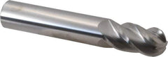 Accupro - 1" Diam, 2" LOC, 4 Flute Solid Carbide Ball End Mill - Uncoated, Single End, 6" OAL, 1" Shank Diam, Spiral Flute - USA Tool & Supply
