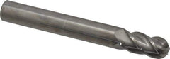 Accupro - 1/2" Diam, 1" LOC, 4 Flute Solid Carbide Ball End Mill - Uncoated, Single End, 4" OAL, 1/2" Shank Diam, Spiral Flute - USA Tool & Supply