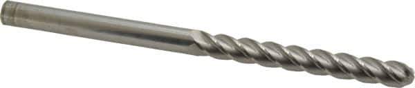 Accupro - 3/8" Diam, 3" LOC, 4 Flute Solid Carbide Ball End Mill - Uncoated, Single End, 6" OAL, 3/8" Shank Diam, Spiral Flute - USA Tool & Supply
