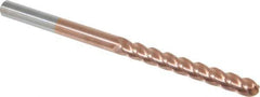 Accupro - 3/8" Diam, 3" LOC, 4 Flute Solid Carbide Ball End Mill - TiCN Finish, Single End, 6" OAL, 3/8" Shank Diam, Spiral Flute - USA Tool & Supply