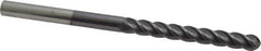 Accupro - 3/8" Diam, 3" LOC, 4 Flute Solid Carbide Ball End Mill - AlTiN Finish, Single End, 6" OAL, 3/8" Shank Diam, Spiral Flute - USA Tool & Supply