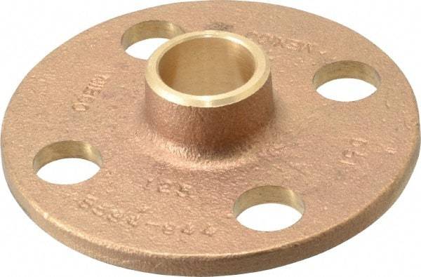 NIBCO - 3/4" Pipe, 3-7/8" OD, Cast Copper Companion Pipe Flange - 125 psi, C End Connection, 2-3/4" Across Bolt Hole Centers - USA Tool & Supply