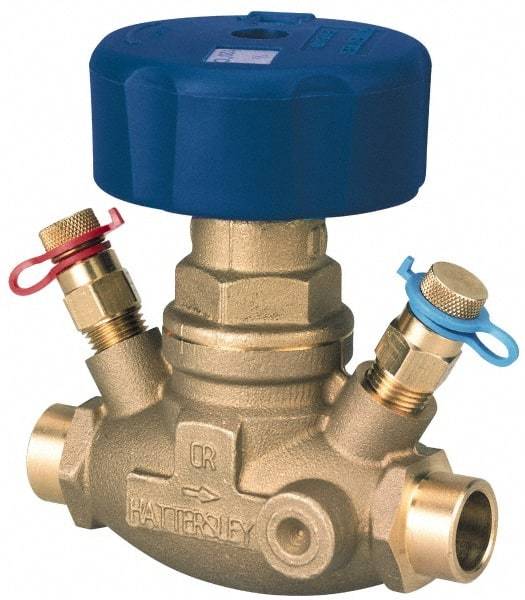 NIBCO - 3/4" Pipe, Solder End Connections, Straight Calibrated Balance Valve - 100mm Long, 97mm High, 240 Max psi, Brass Body - USA Tool & Supply